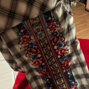 Long Embroidered Plaid Jacket/Dress